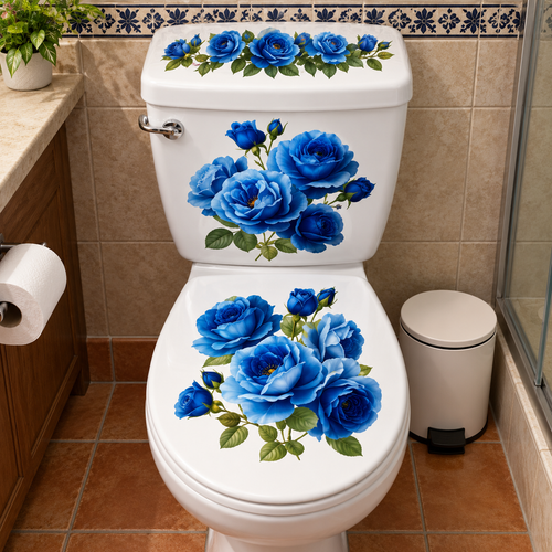 Adhesivos Florales Decorativos para Inodoro