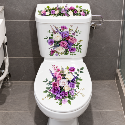 Adhesivos Florales Decorativos para Inodoro